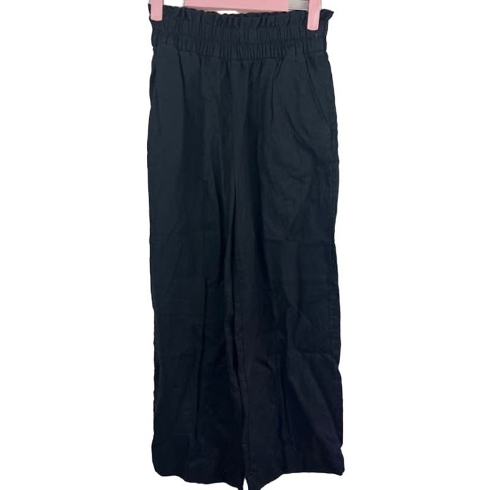 & other stories Black elastic waist wide leg black pants size 4